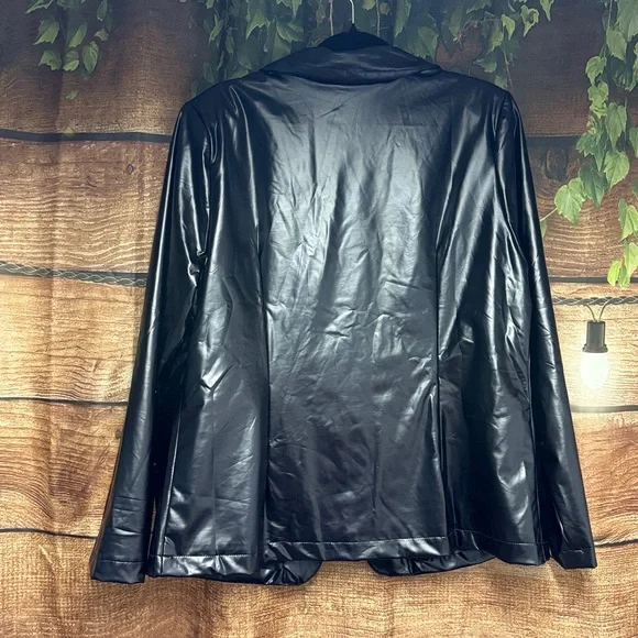 🆕JODIFL Women's Shiny Black Blazer - Picture 2 of 5